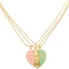 Mother & Daughters Split Heart Pendant Necklaces - 3 Pack