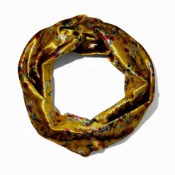 Mustard Yellow Velvet Floral Headwrap