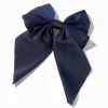 Navy Blue Satin Hair Bow Clip