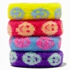 Neon Print Rolled Hair Ties - 4 Pack