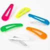 Neon Rainbow Snap Hair Clips - 6 Pack