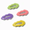 Neon Wavy Jelly Snap Hair Clips - 4 Pack