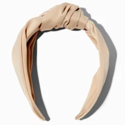 Nude Satin Knotted Headband