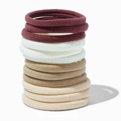 Nude Tonal Rolled Hair Ties - 12 Pack