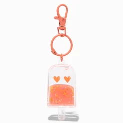 Orange Ice Pop Water-Filled Glitter Keychain