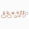 Orange Retro Flower Mixed Hoop & Drop Earrings - 6 Pack