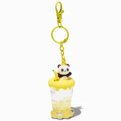 Panda Banana Water-Filled Glitter Keychain