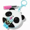 Panda Boba Tea Pop-Up Hair Brush & Lip Gloss Keychain