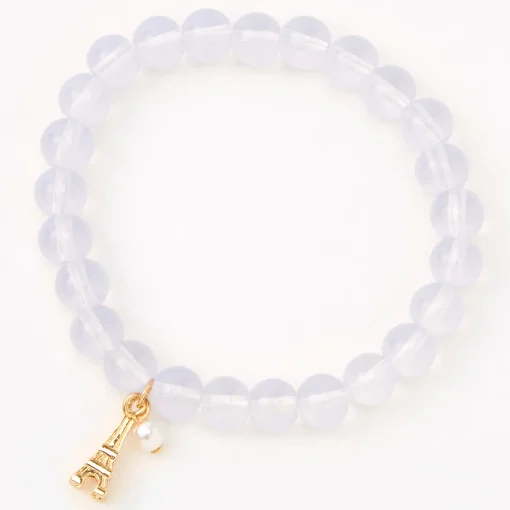 Paris Lavender Beaded Stretch Bracelet