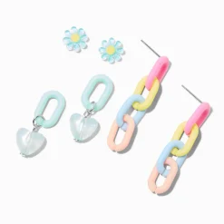 Pastel Chain Earring Stackables Set - 3 Pack