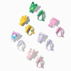 Pastel Critter Clip-On Stud Earrings - 6 Pack