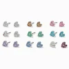 Pastel Crystal Heart Stud Earrings - 9 Pack