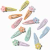 Pastel Daisy Snap Hair Clips - 12 Pack