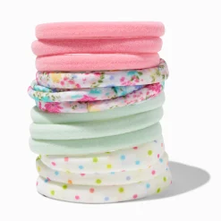 Pastel Floral Rolled Hair Ties - 12 Pack