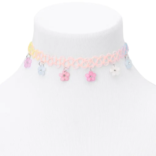 Pastel Flower Power Tattoo Choker Necklace
