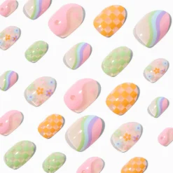 Pastel Icons Stiletto Press On Faux Nail Set - 24 Pack