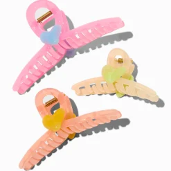 Pastel Loop Heart Hair Claws - 3 Pack