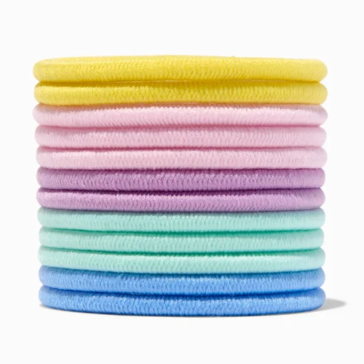 Pastel Lurex Hair Ties - 12 Pack