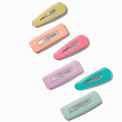 Pastel Matte Snap Hair Clips - 6 Pack