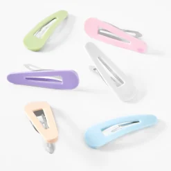 Pastel Solid Snap Hair Clips - 6 Pack