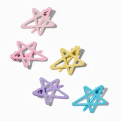Pastel Star Snap Hair Clips - 5 Pack