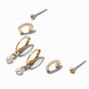 Pearl & Gold-tone Earring Stackables Set - 3 Pack