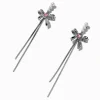 Pearl & Pink Heart Bow Drop Earrings