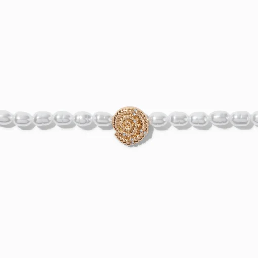 Pearl Conch Shell Pendant Choker Necklace