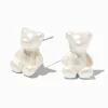Pearlized Bear Stud Earrings