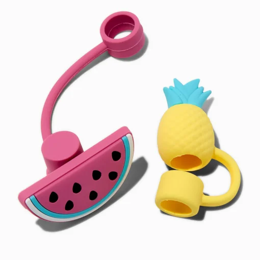 Pineapple & Watermelon Straw Covers - 2 Pack