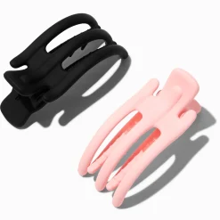 Pink & Black Mini Yoga Hair Claws - 2 Pack