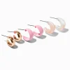 Pink & Gold Hoop Earrings Stack - 3 Pack