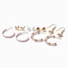 Pink & Gold-tone Earring Stackables Set - 6 Pack