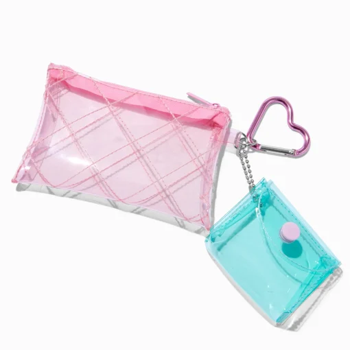 Pink & Teal Clear Coin Purse Set - 2 Pack
