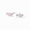 Pink Arrow Heart Stud Earrings