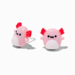 Pink Axolotl Sterling Silver Post Stud Earrings