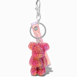 Pink Bling Bear Keychain