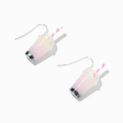 Pink Bubble Tea 0.5" Drop Earrings