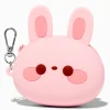 Pink Bunny Jelly Coin Purse Keychain
