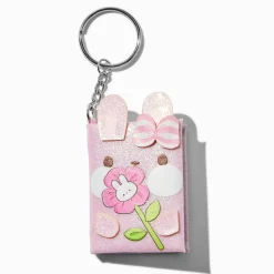 Pink Bunny Mini Notebook Keychain