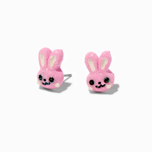Pink Bunny Stud Earrings