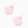 Pink Cat Pom Pom 1.5" Drop Earrings
