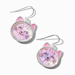 Pink Cat Shaker Drop Earrings