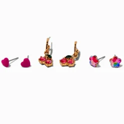 Pink Cherry Earring Set - 3 Pack