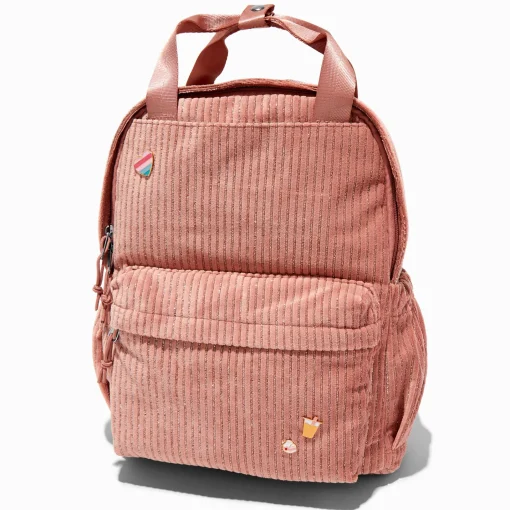 Pink Corduroy Backpack