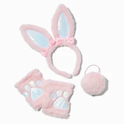 Pink Easter Bunny Furry Dress Up Set - 3 Pack