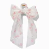 Pink Floral Organza Bow Hair Claw