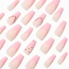 Pink French Tip Bling Squareletto Vegan Faux Nail Set - 24 Pack