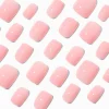 Pink Glossy Short Square Vegan Faux Nail Set - 24 Pack