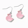 Pink Glow in the Dark Rubber Duck 0.75" Drop Earrings